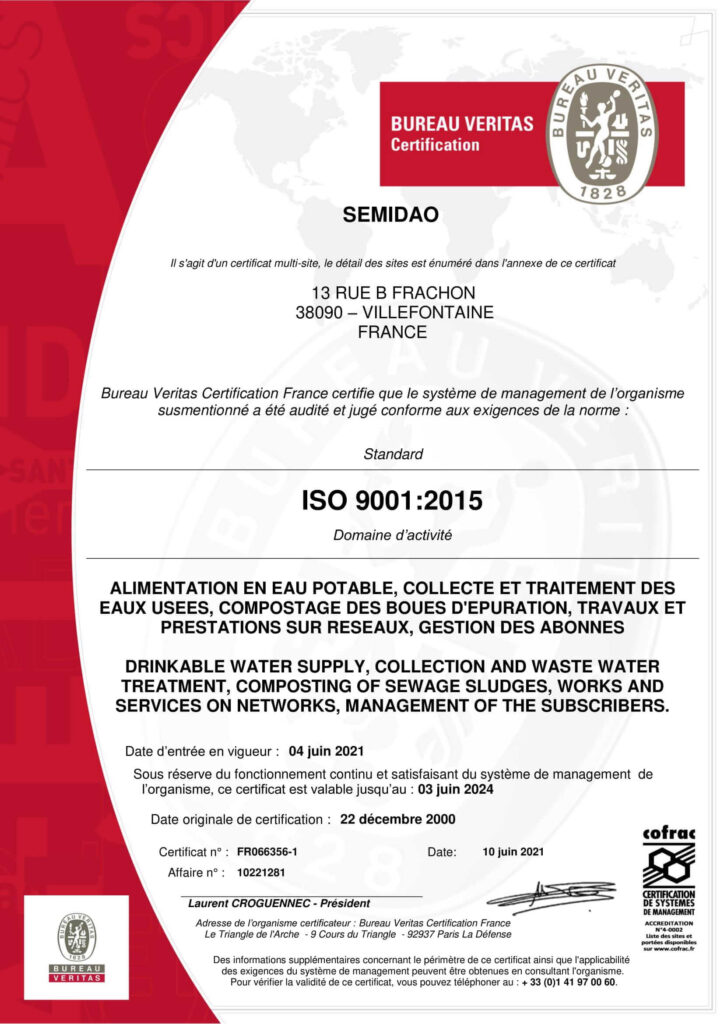 CERTIFICAT ISO 9001 v2015